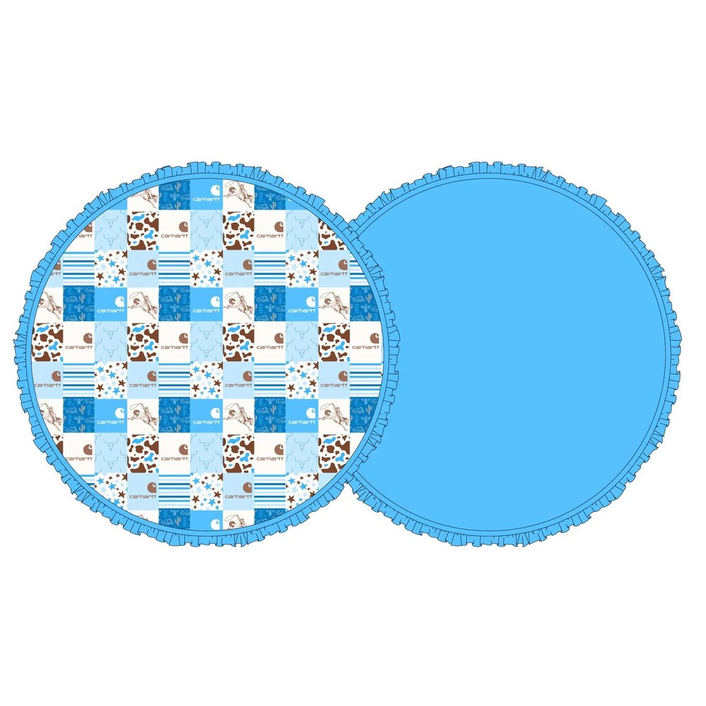 High Society Bamboo Blue Carhartt Bamboo Ruffle Playmat 38" diameter